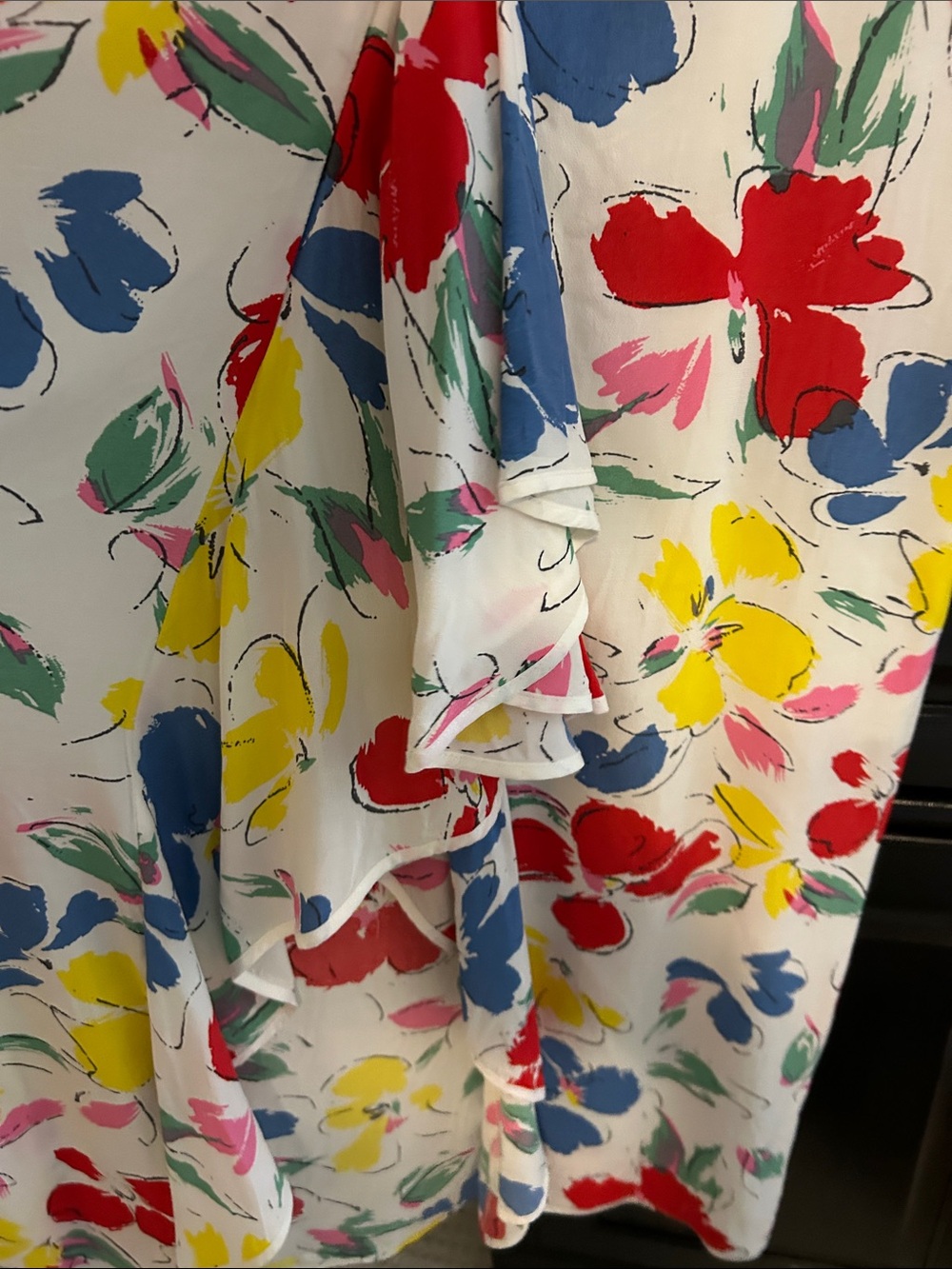 Rixo Floral Ruffle Midi Dress in Multi-Color Size 8 - Picture 2 of 7